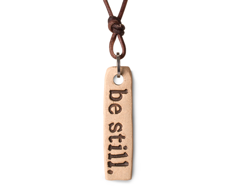 Be Still Clay & Leather Necklace